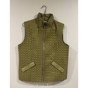 ALIA Green Quilted Vest Size 8 Petite
